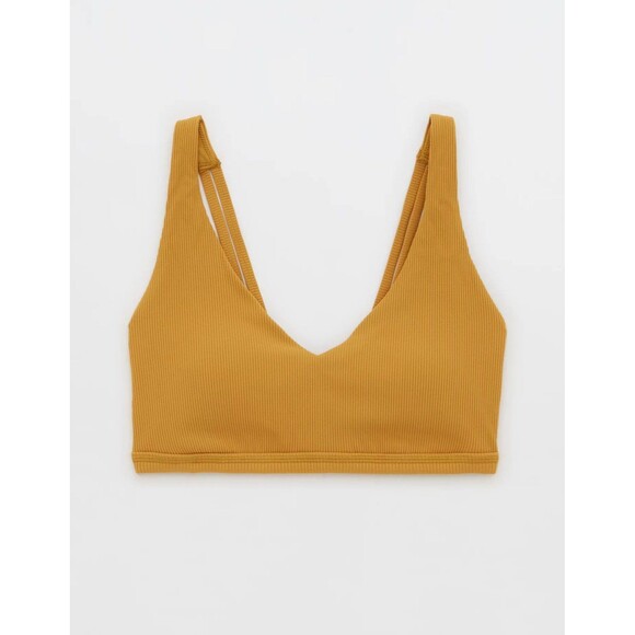 aerie Other - OFFLINE By Aerie Ribbed Plunge Sports Bra Honey Size Large